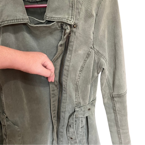 Anthropologie Green Everyday Belted Moto Utility Jacket - Picture 8 of 14